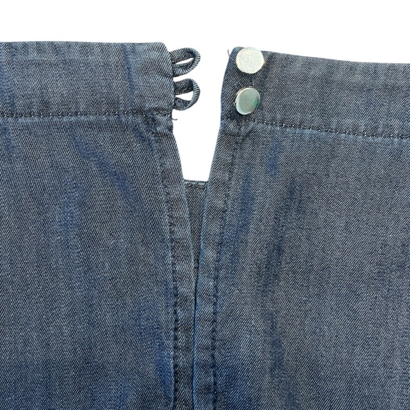 White House Black Market Size 0 Emma Chambray Blouse 3/4 Quarter Bell Sleeves - Picture 12 of 14